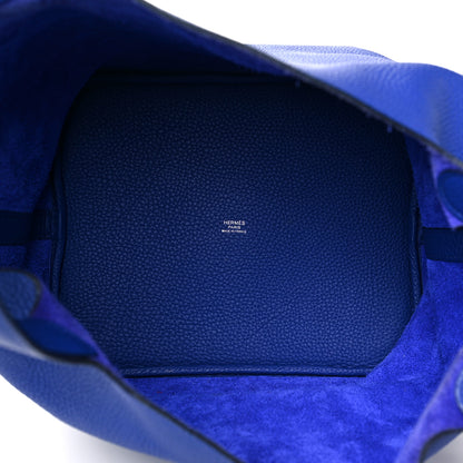 Hermes Taurillon Clemence Picotin Lock 26 GM Bleu Electrique 5 of 9