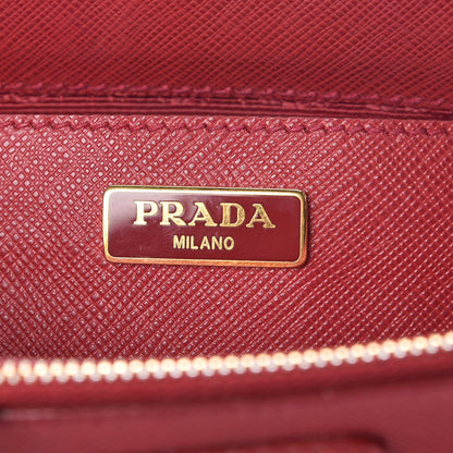 Prada Saffiano Lux Micro Galleria Double Zip Tote Fuoco 6 of 12