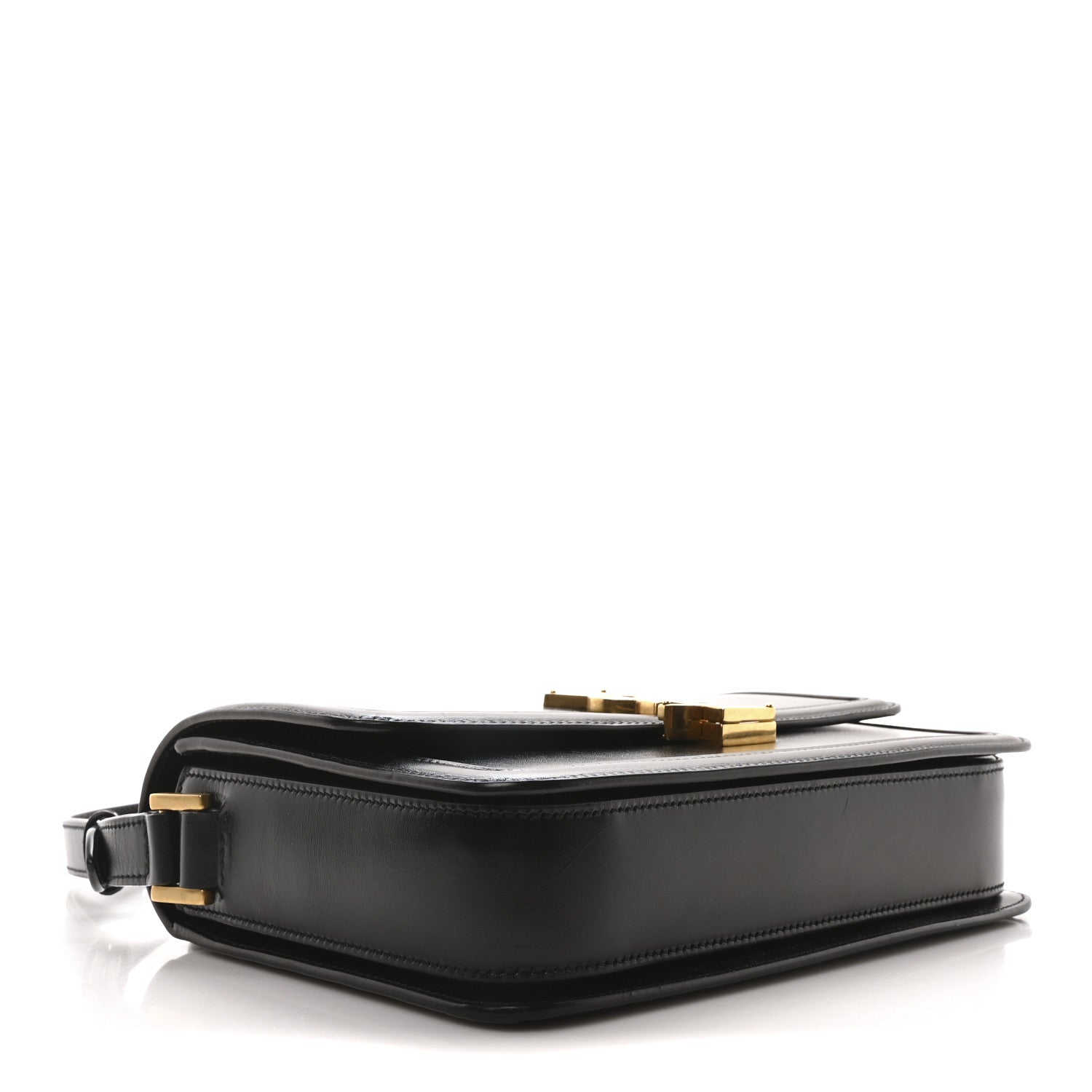 Saint Laurent Box Calfskin Monogram Medium Solferino Satchel Black 4 of 10