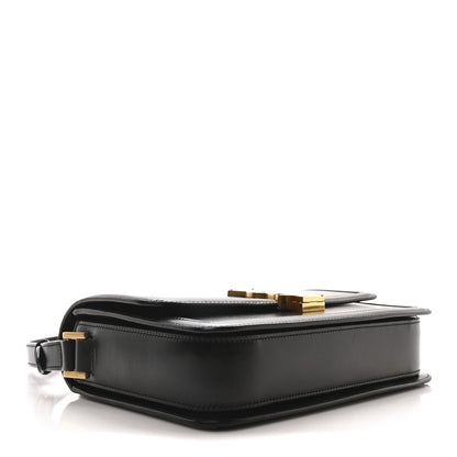 Saint Laurent Box Calfskin Monogram Medium Solferino Satchel Black 4 of 10