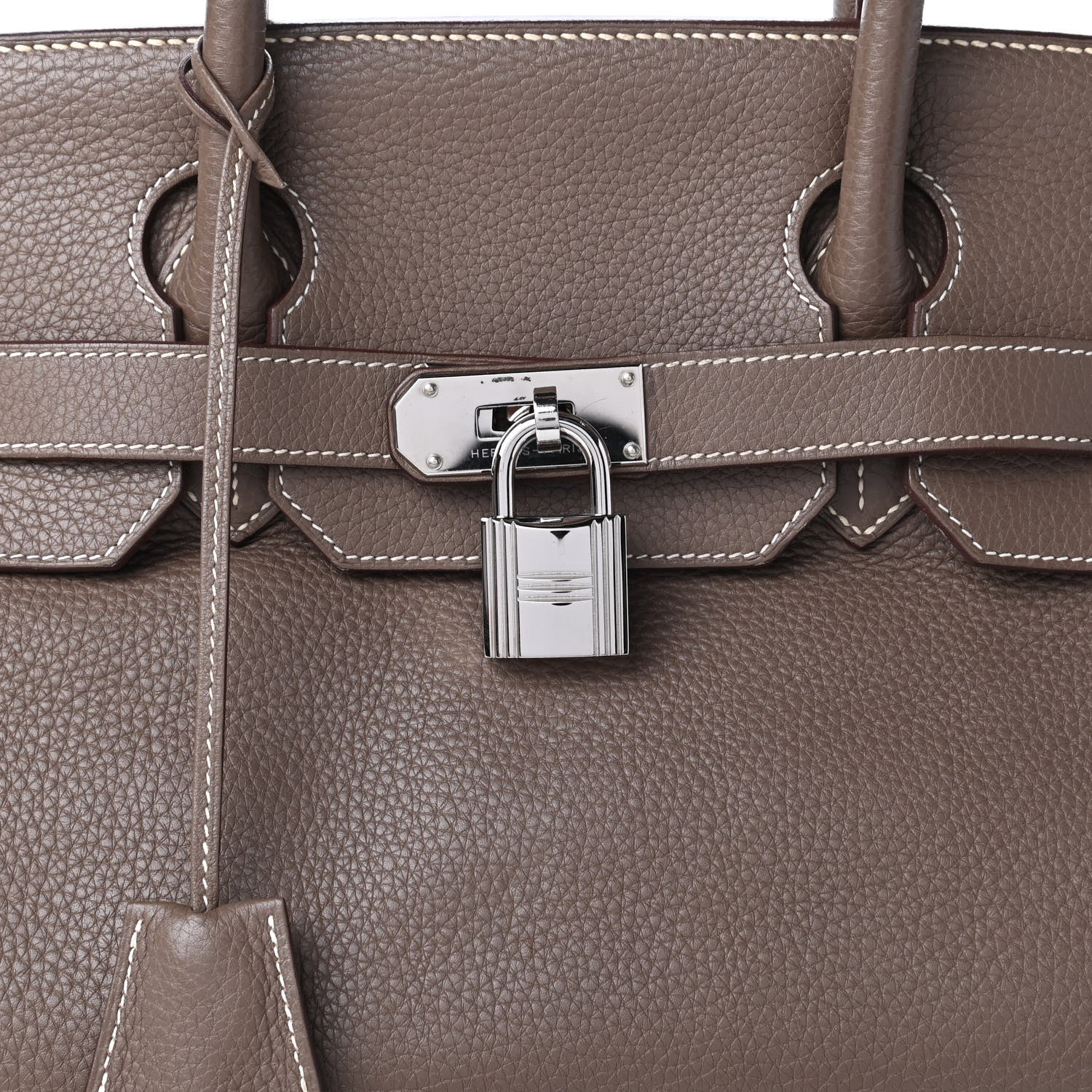 Hermes Taurillon Clemence JPG Shoulder Birkin II 42 Etoupe 10 of 13