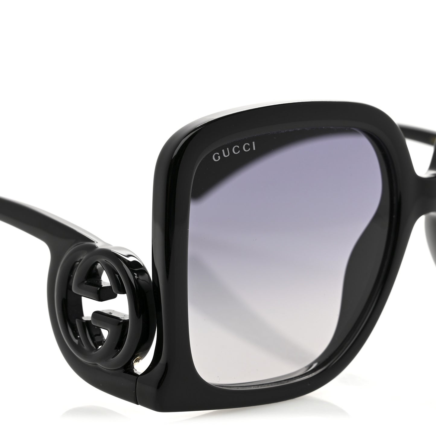 Acetate Rectangle Frame Sunglasses GG1326S Black