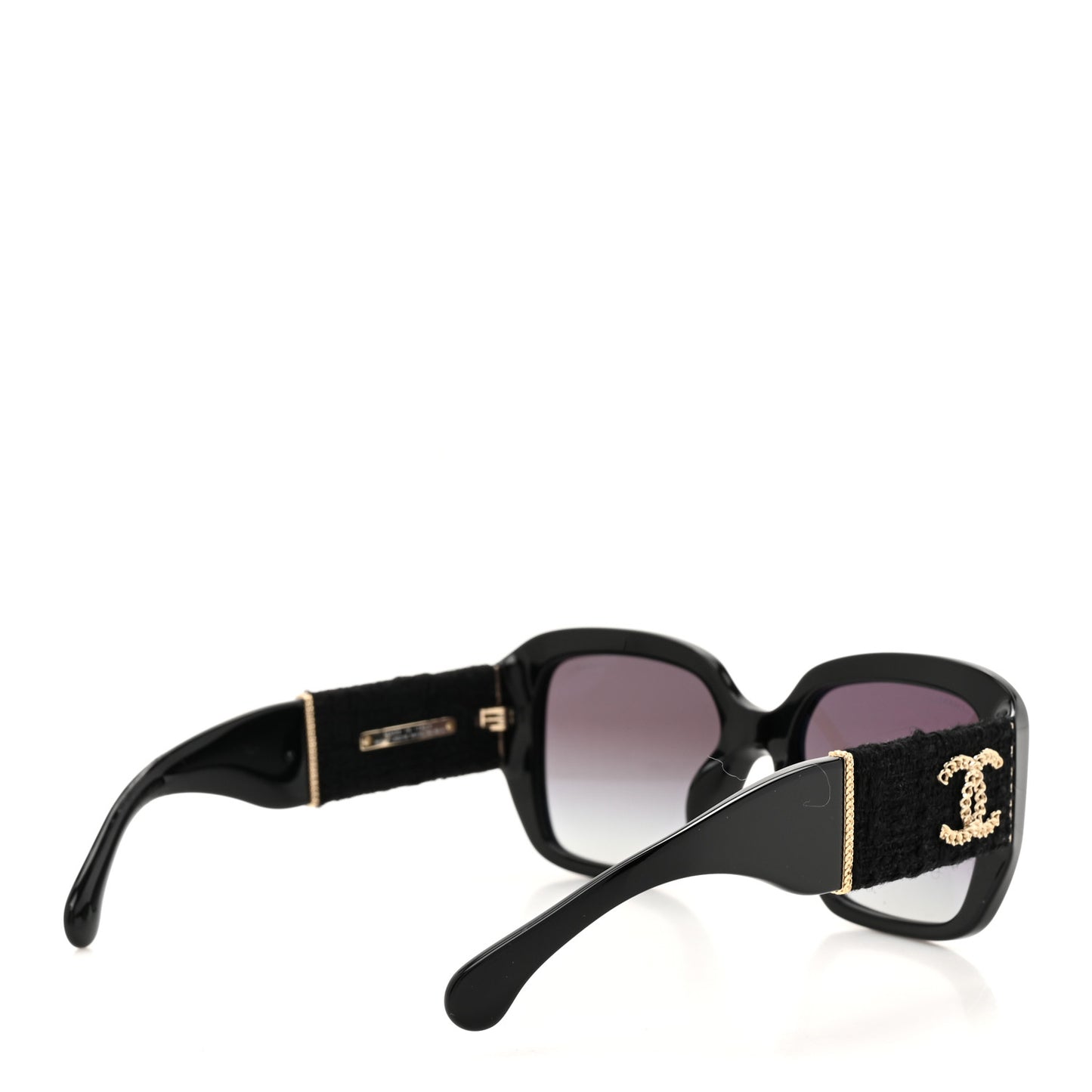 Acetate Tweed Square Sunglasses 5512 Black