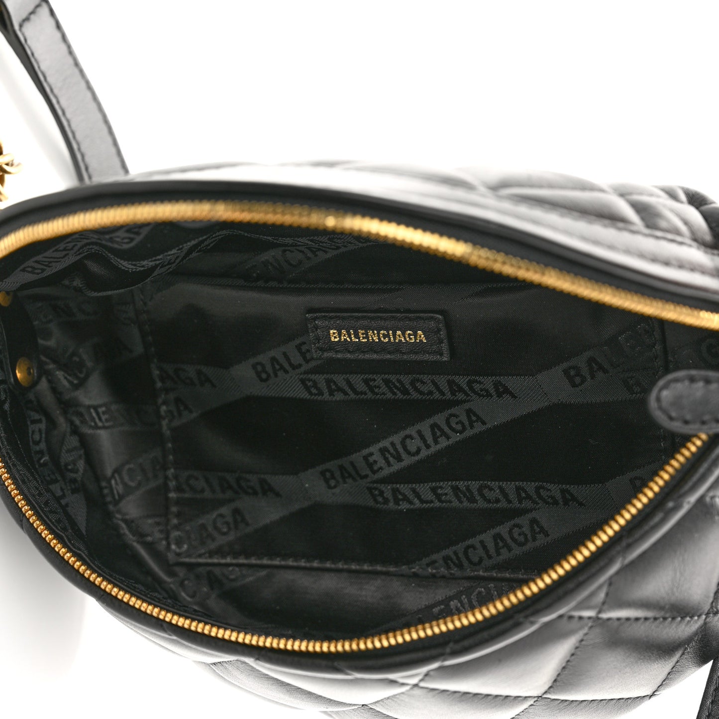 Calfskin Quilted XXS Souveniers Charms Belt Bag Black