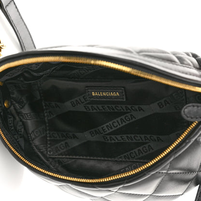 Balenciaga Calfskin Quilted XXS Souveniers Charms Belt Bag Black 5 of 9