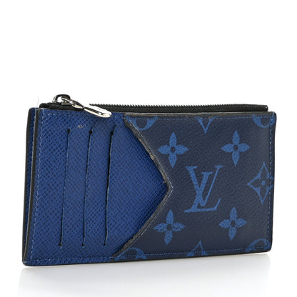 Louis Vuitton Monogram Taiga Coin Card Holder Cobalt 3 of 9
