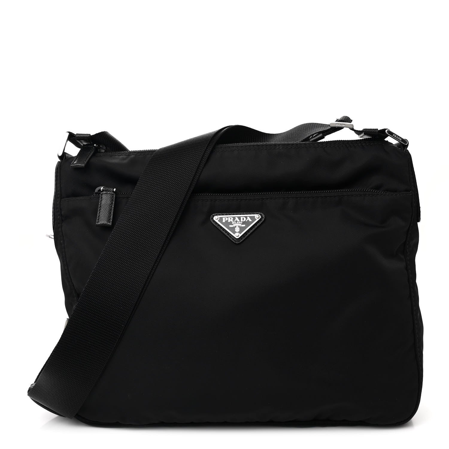 Prada Tessuto Nylon Messenger Bag Black 1 of 12