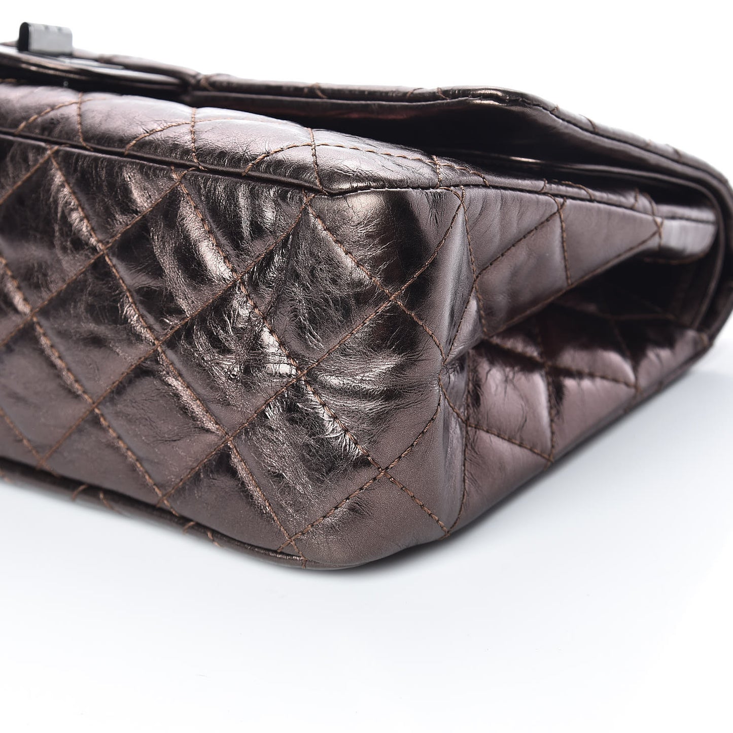 Metallic Aged Calfskin Quilted 2.55 Reissue 227 Flap Bronze