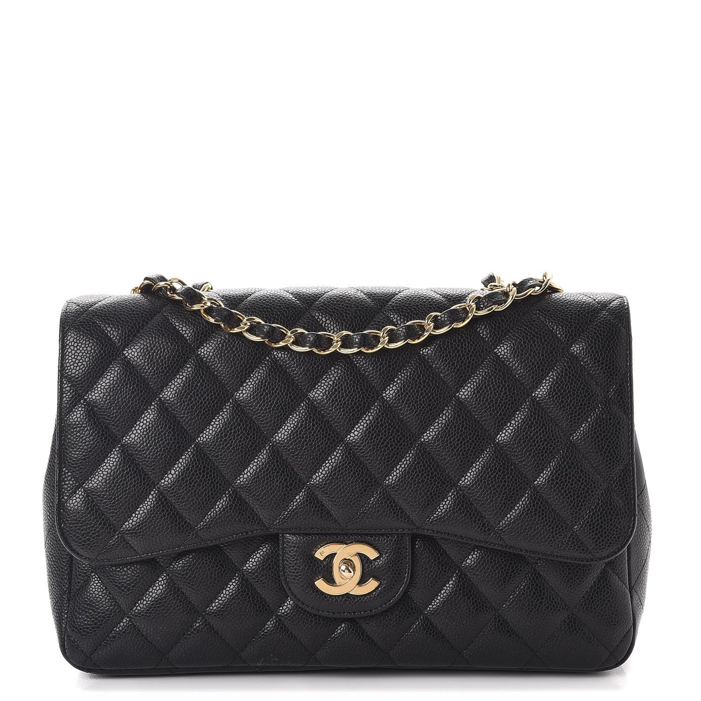 Caviar Quilted Jumbo Single Flap Black