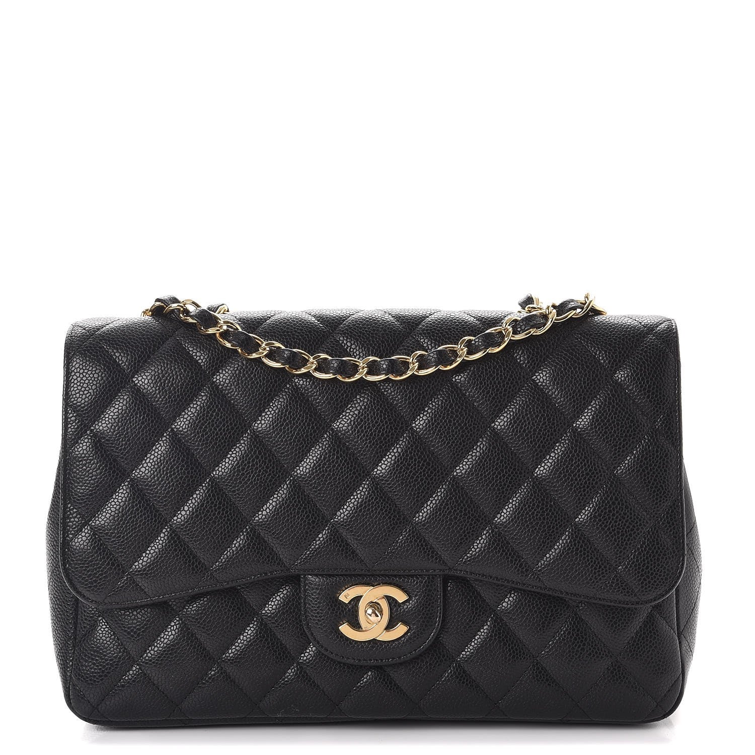 Chanel Caviar Quilted Jumbo Single Flap Black 1 of 12