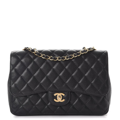Chanel Caviar Quilted Jumbo Single Flap Black 1 of 12