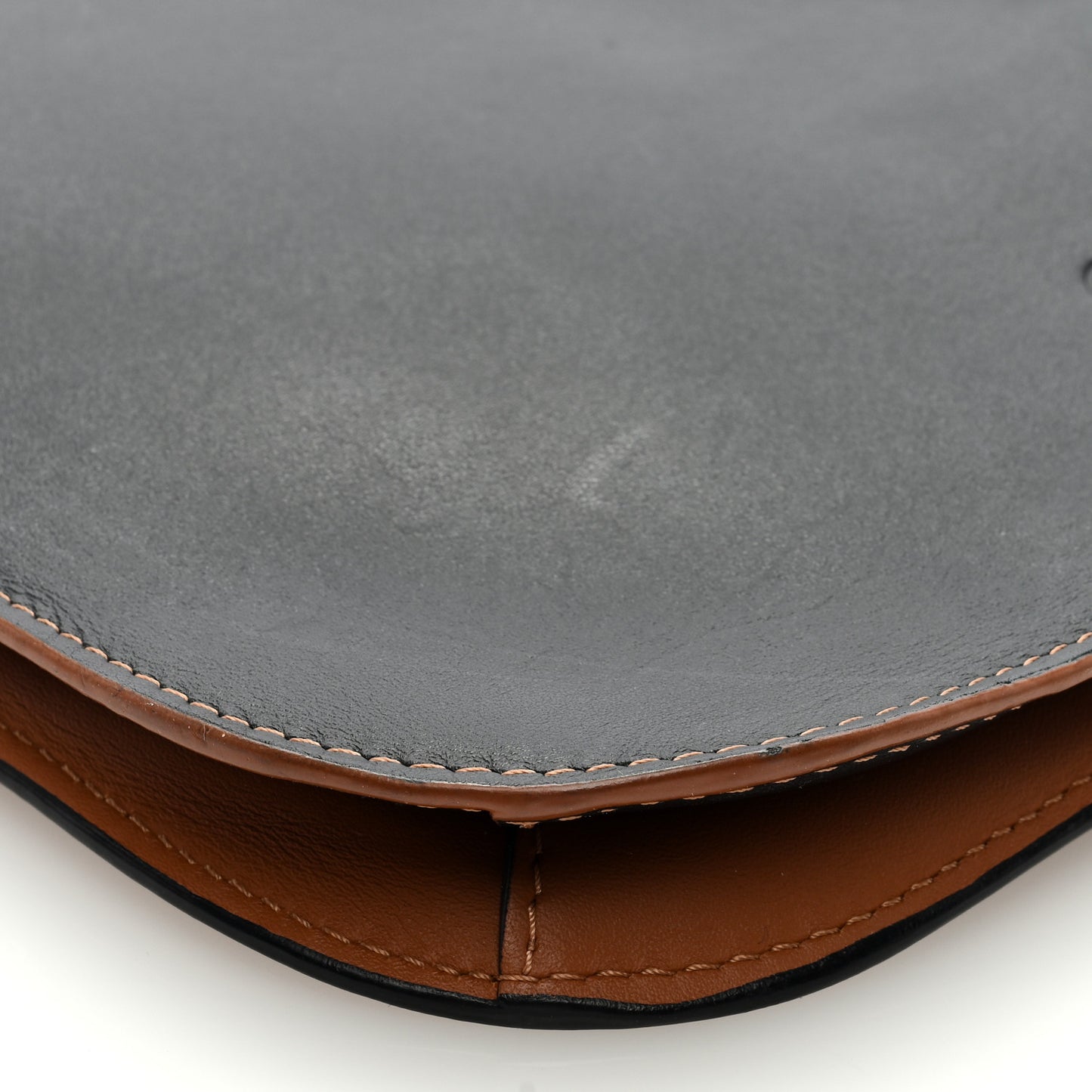 Calfskin Gate Double Zip Pouch Crossbody Black Brown