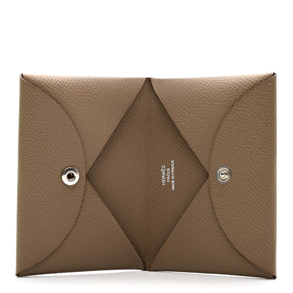 Hermes Epsom Calvi Card Case Etoupe 5 of 8