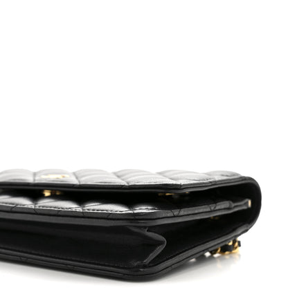 Chanel Lambskin Quilted Wallet On Chain WOC Black 11 of 15