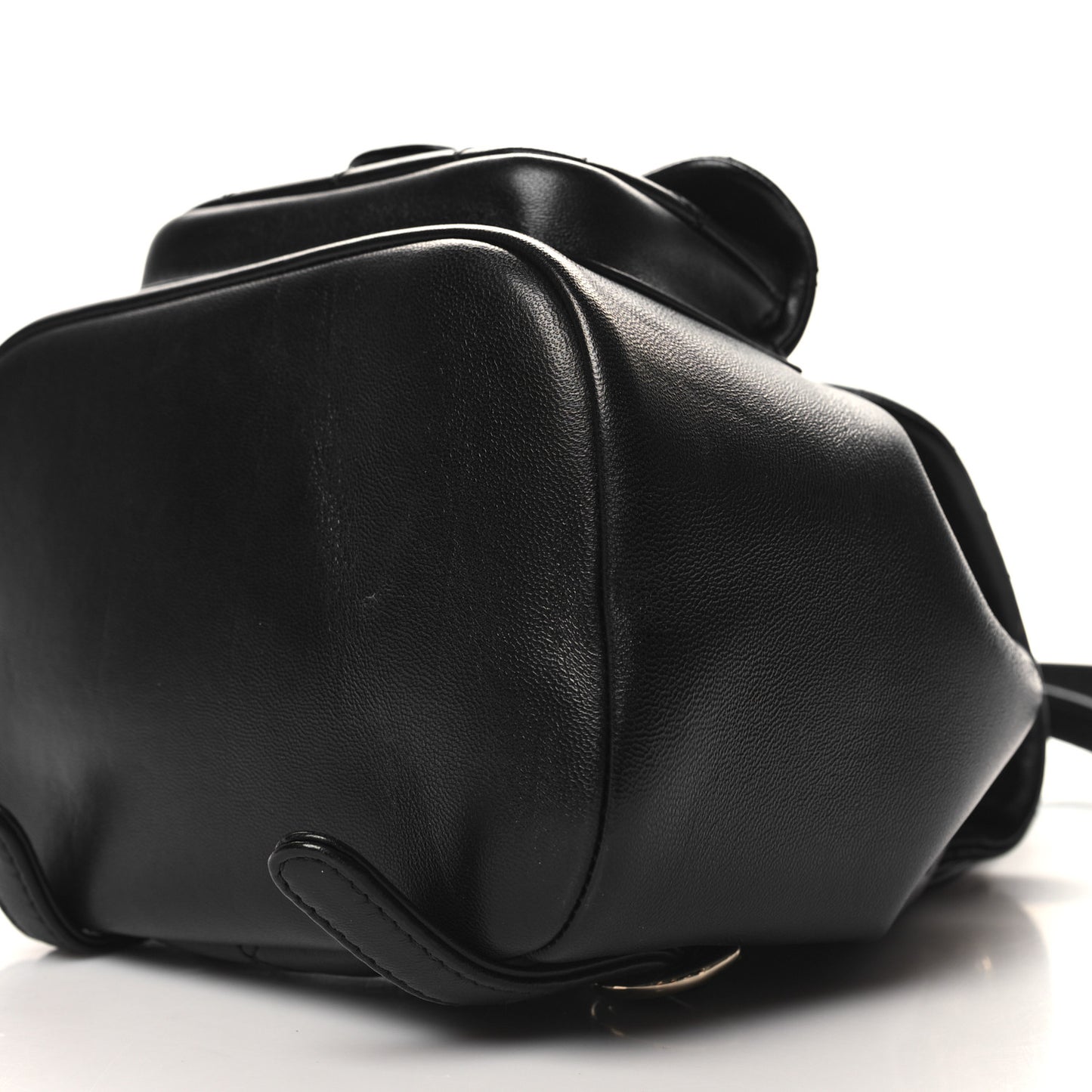 Lambskin Quilted Small Duma Drawstring Backpack Black