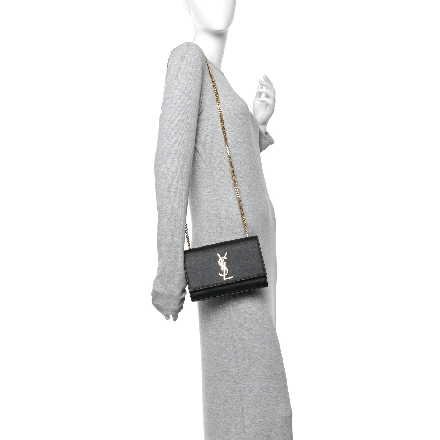 Grain De Poudre Small Classic Monogram Kate Satchel Black