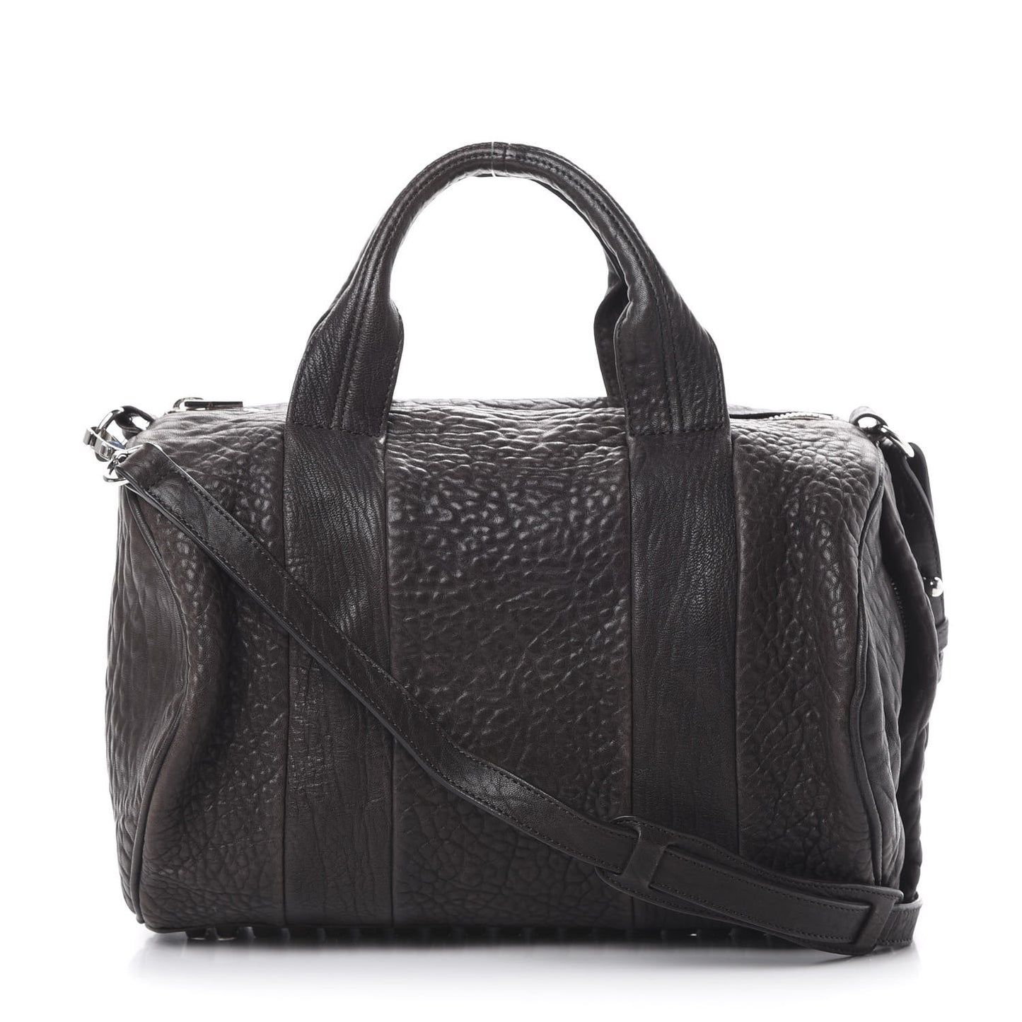 Pebbled Lambskin Rocco Brown Rhodium Hardware