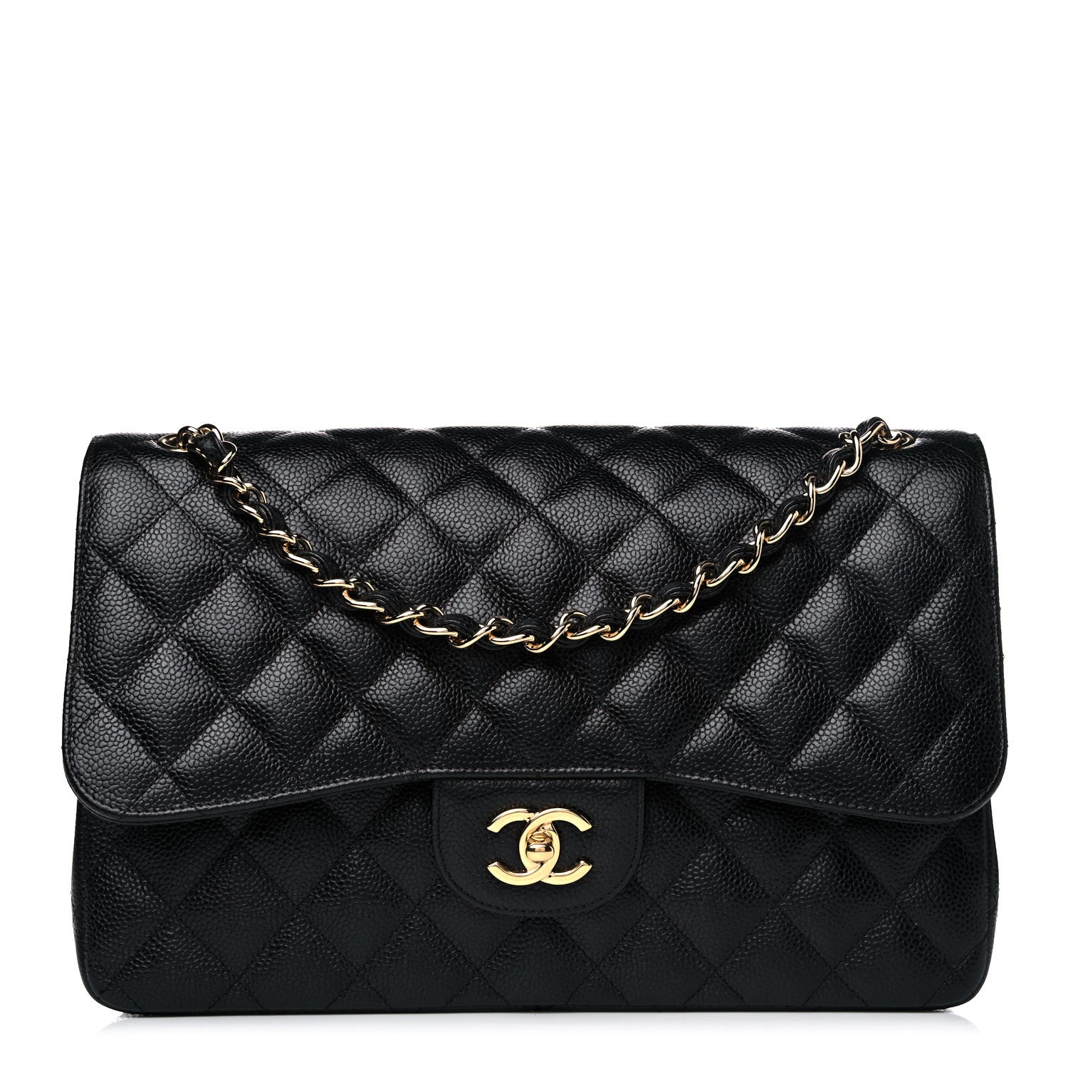 Chanel Caviar Quilted Jumbo Double Flap Black 1 of 10