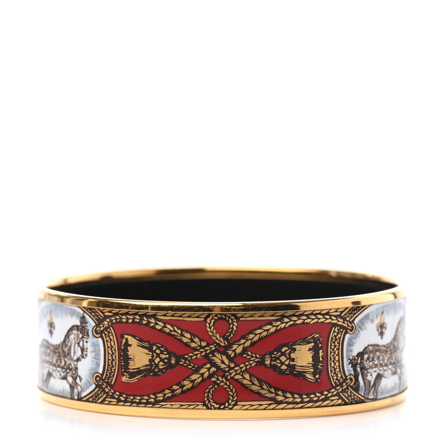 Enamel Printed Wide Grand Apparat Bracelet 65 Rouge