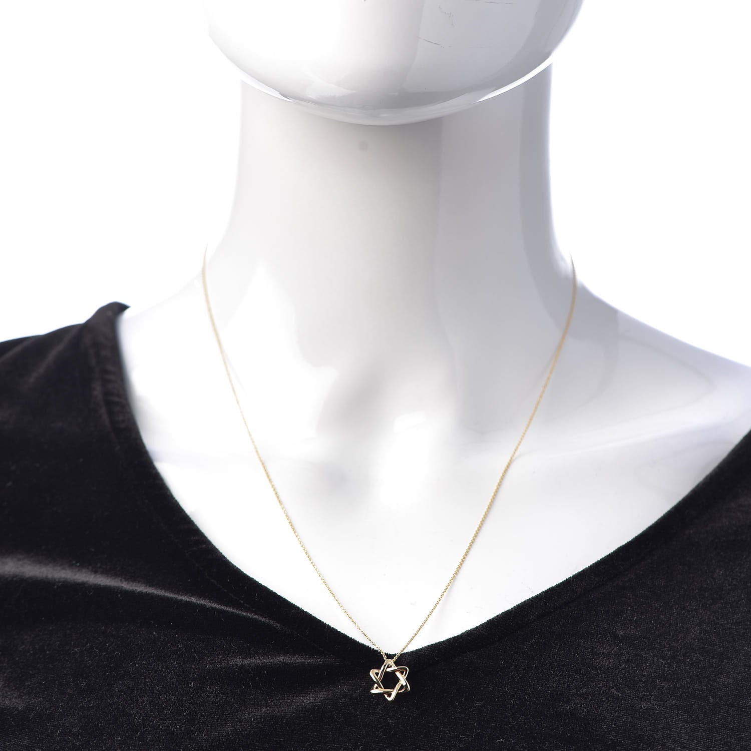 Tiffany 18K Yellow Gold 12mm Elsa Peretti Star of David Pendant Necklace 2 of 8