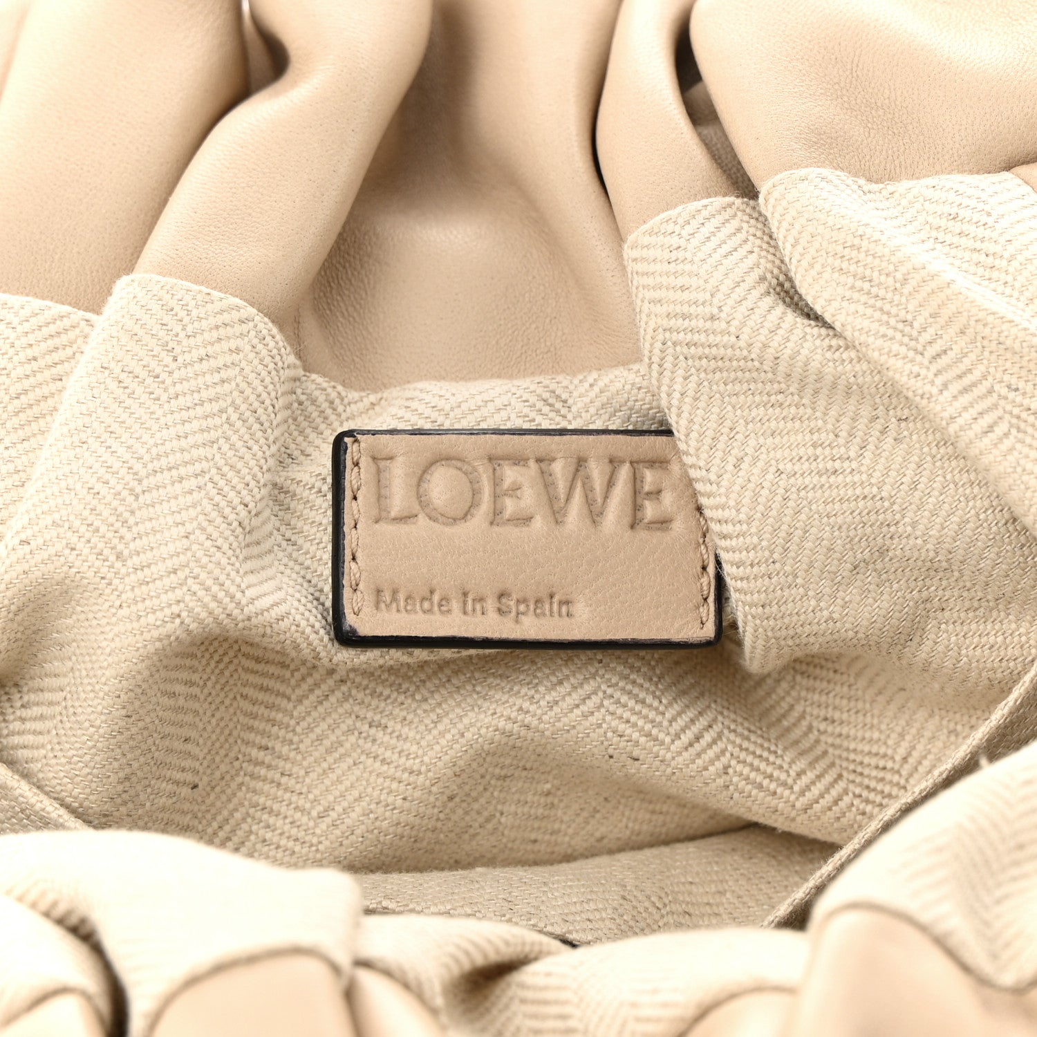 Loewe Gathered Lambskin Small Bounce Bag Beige 6 of 11