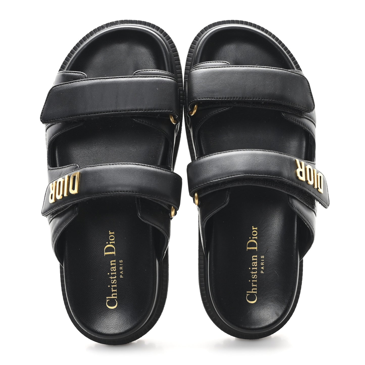 Lambskin Dioract 10mm Slide Sandals 38.5 Black