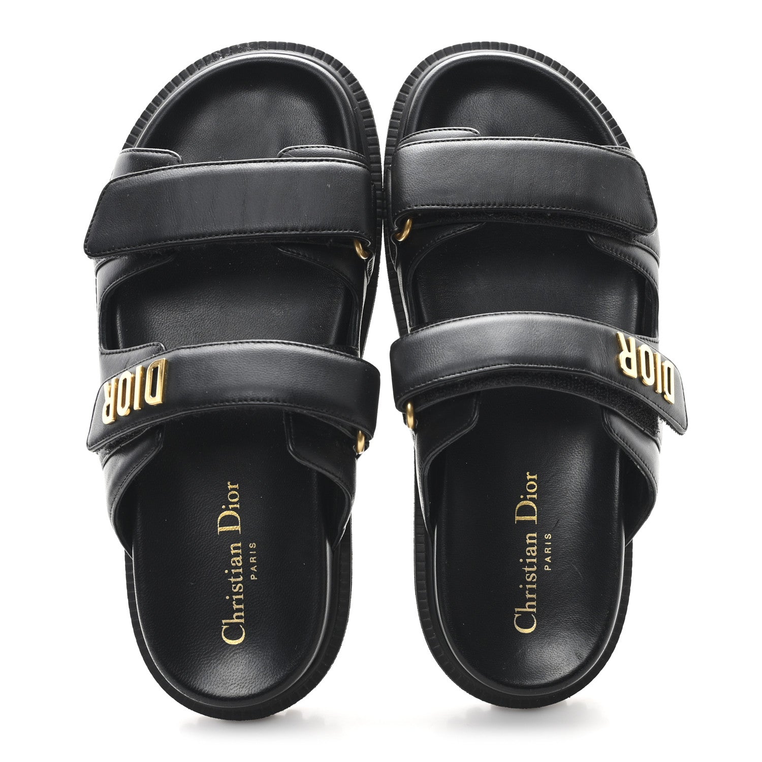 Christian Dior Lambskin Dioract 10mm Slide Sandals 38.5 Black 2 of 9