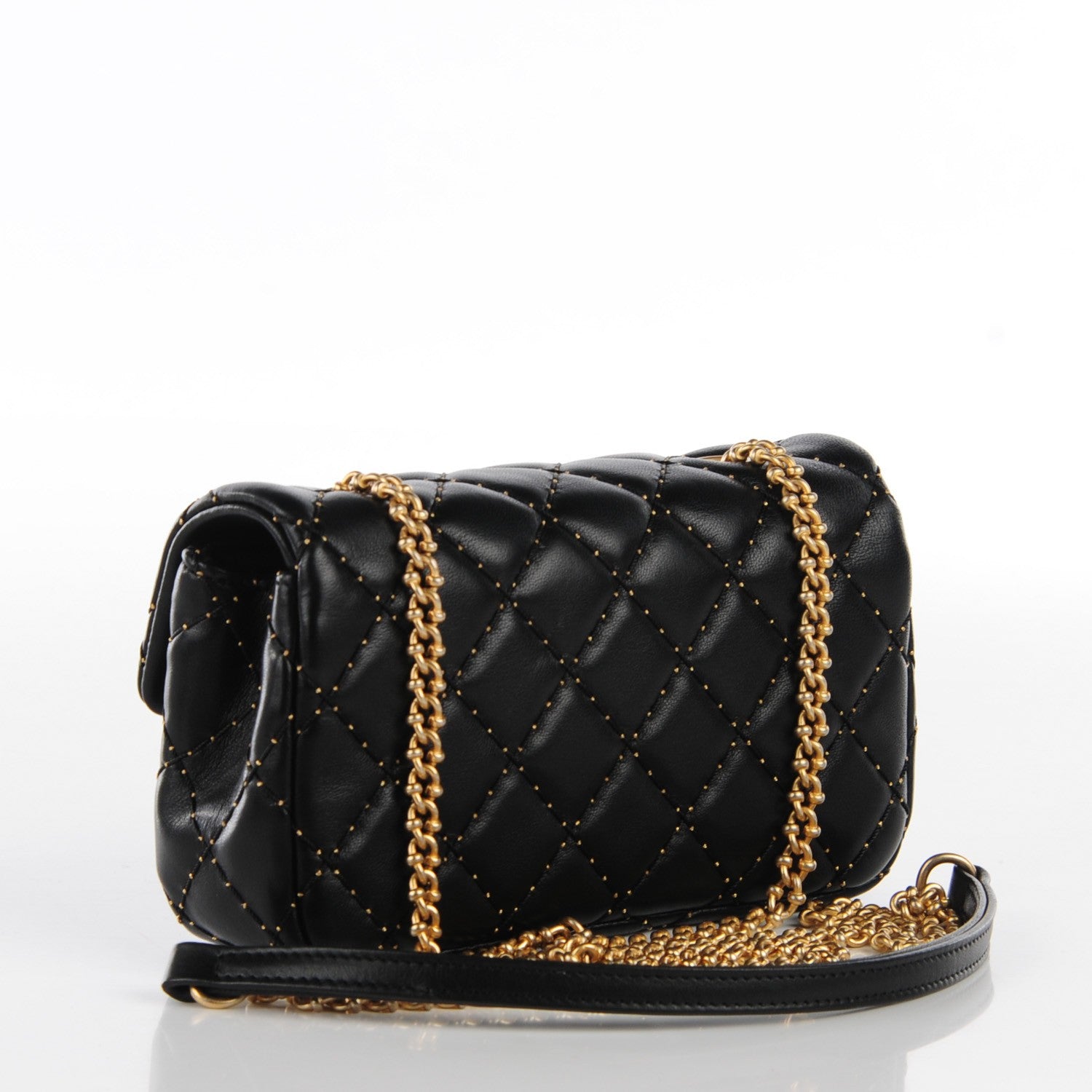 Chanel Lambskin Quilted Extra Mini Beaded Flap Black 3 of 9