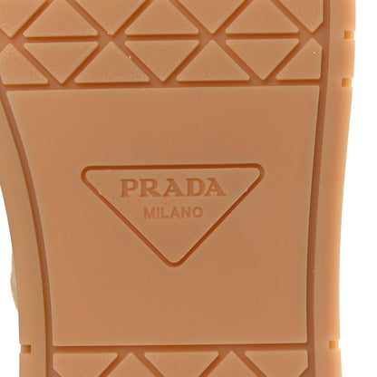 Prada Suede Triangle Womens Downtown Low Top Sneakers 39 Ecru 7 of 10