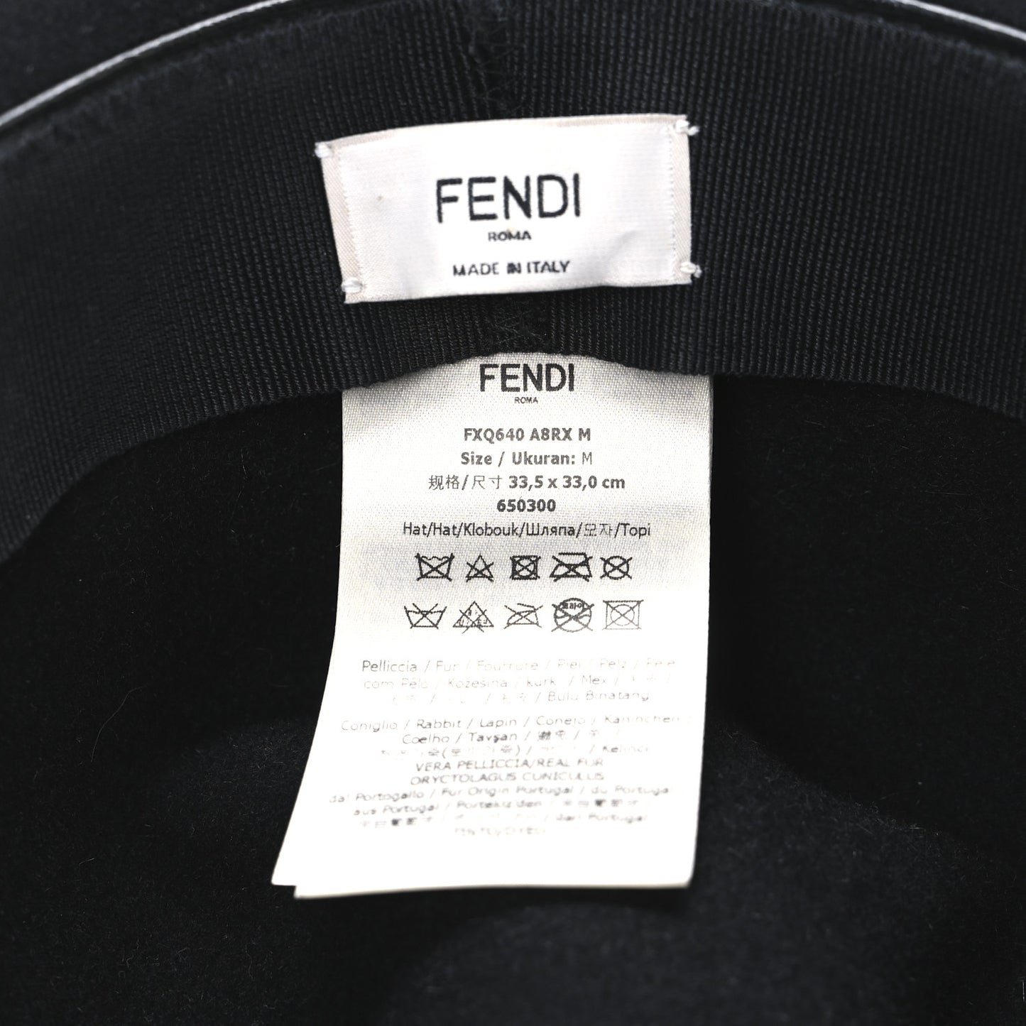 Rabbit Fur Scarf Fedora M Black