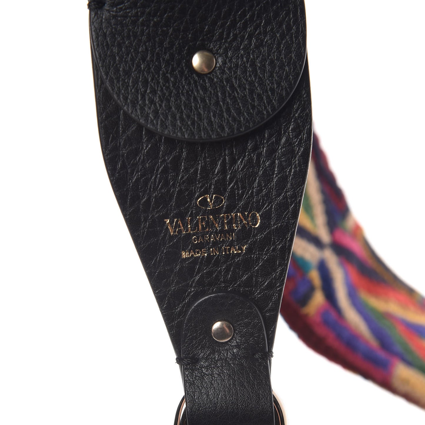 Canvas Native Couture 1975 Embroidered Rockstud Guitar Strap Multicolor