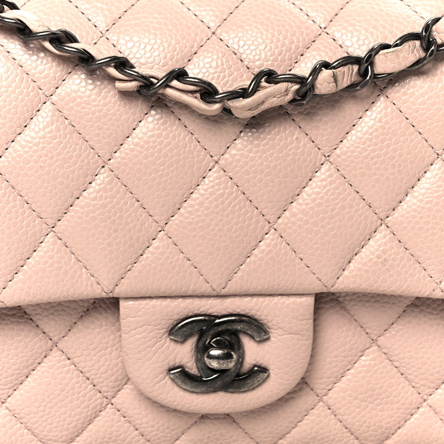 Chanel Caviar Quilted Medium Double Flap Light Pink 9 of 11