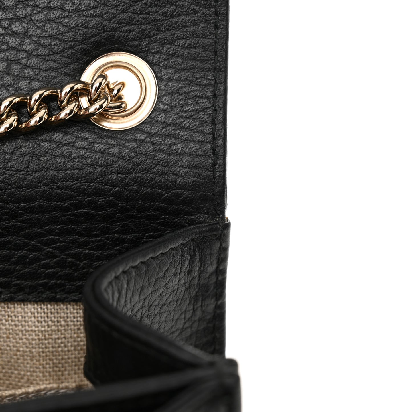 Dollar Calfskin Small Interlocking G Shoulder Bag Black