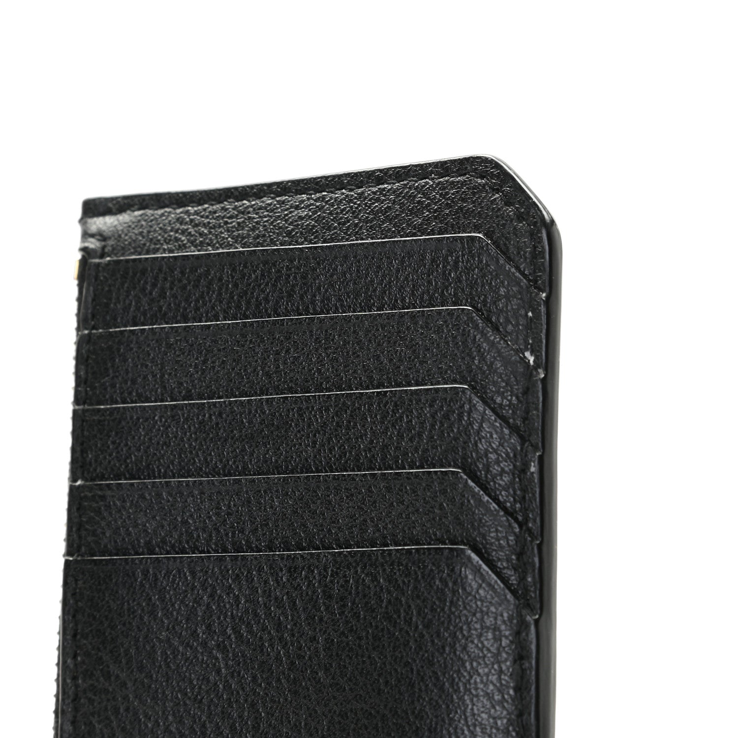 Saint Laurent Grained Calfskin Monogram 5 Fragments Zip Pouch Card Holder Black 4 of 6