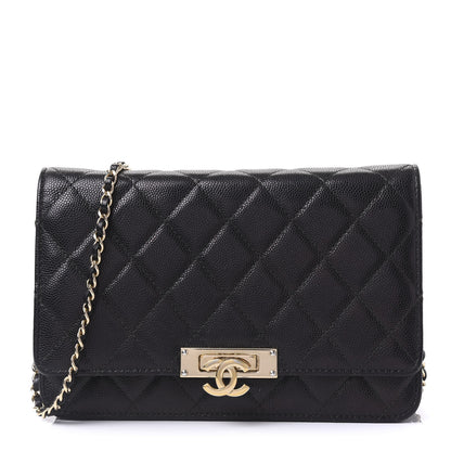 Chanel Caviar Quilted Golden Class Wallet On Chain WOC Black 1 of 10