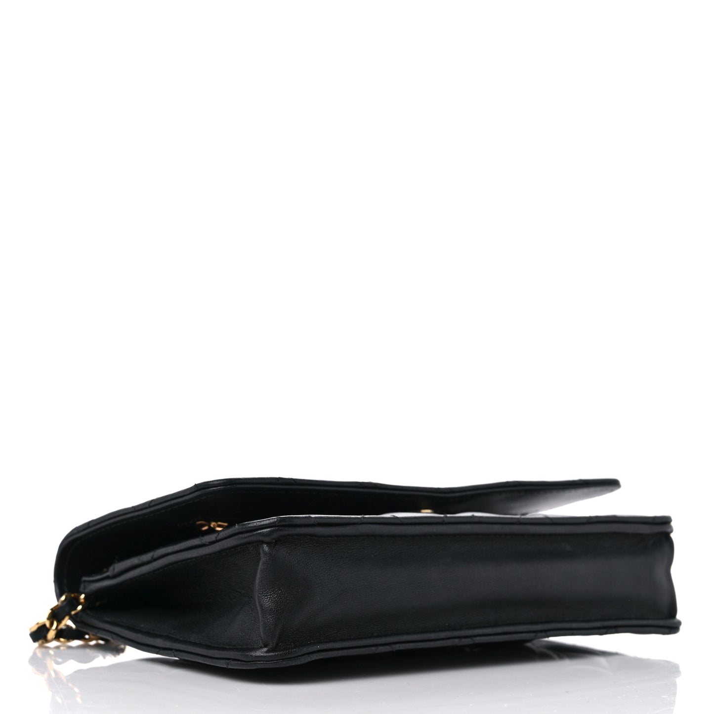 Lambskin Quilted Wallet On Chain WOC Black
