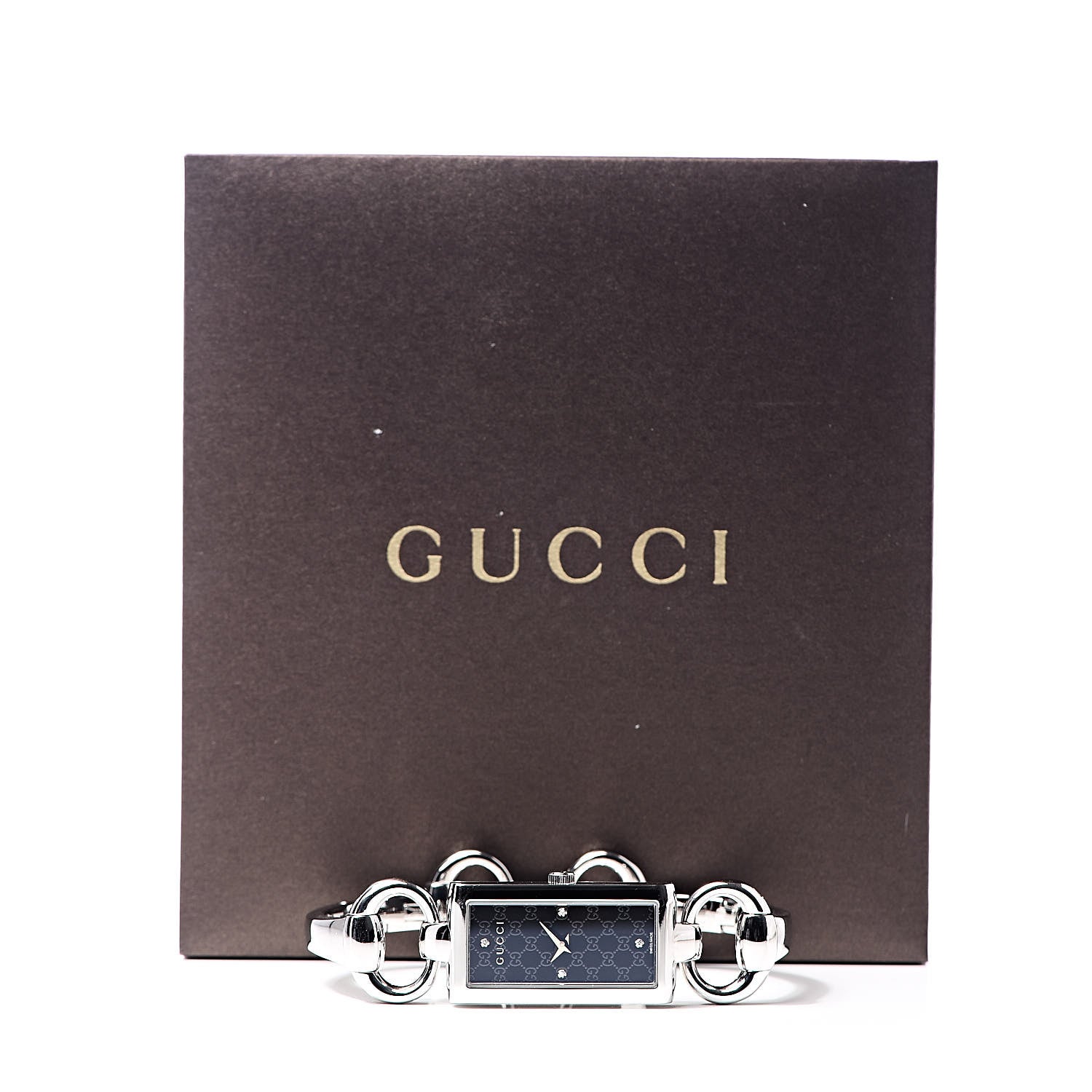 Gucci Stainless Steel Diamond 17mm Tornabuoni Quartz Watch Black 7 of 7