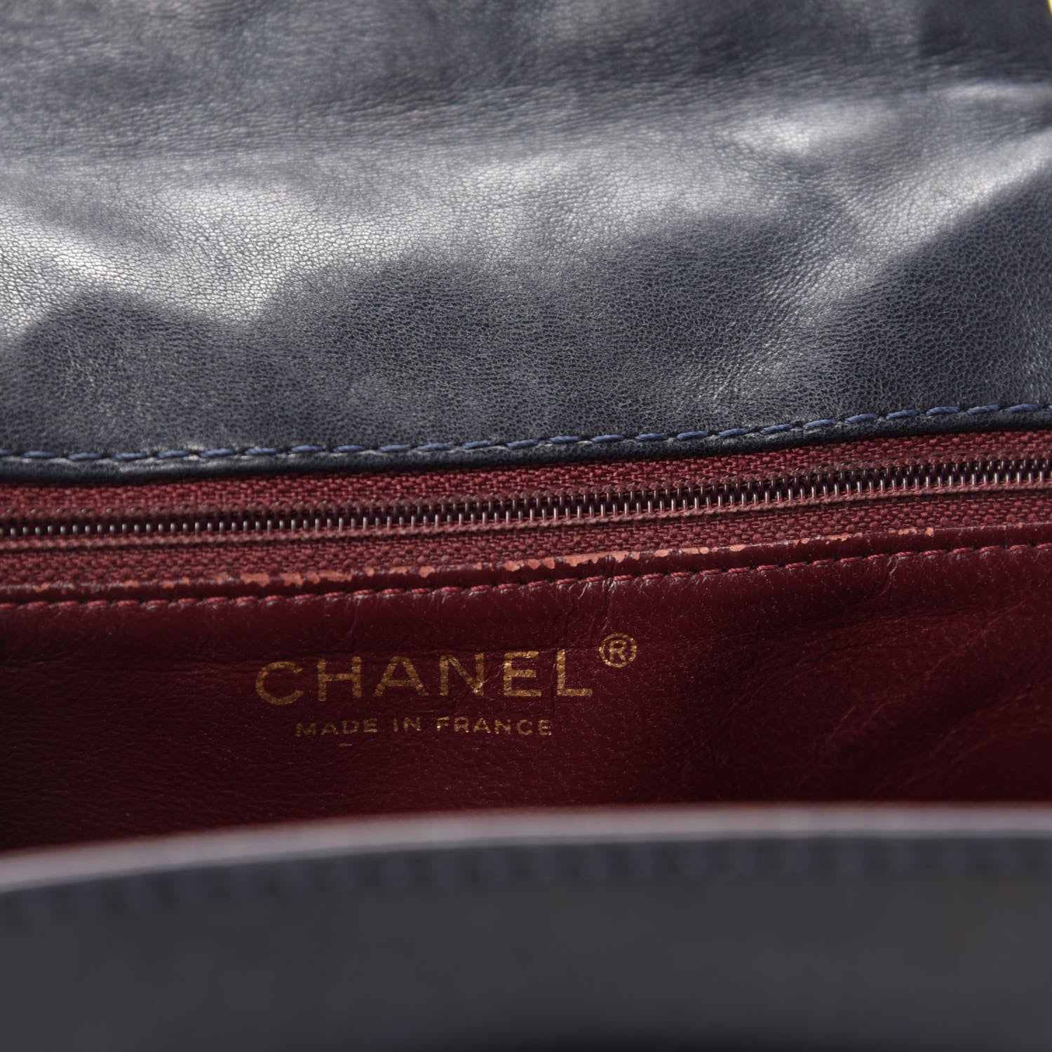 Chanel Patent Quilted Accordion Reissue 2.55 Flap Navy 13 of 15