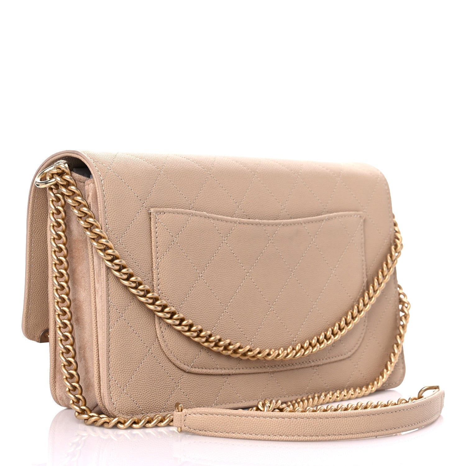 Chanel Caviar Suede Stitched Lady Coco Flap Beige 3 of 13