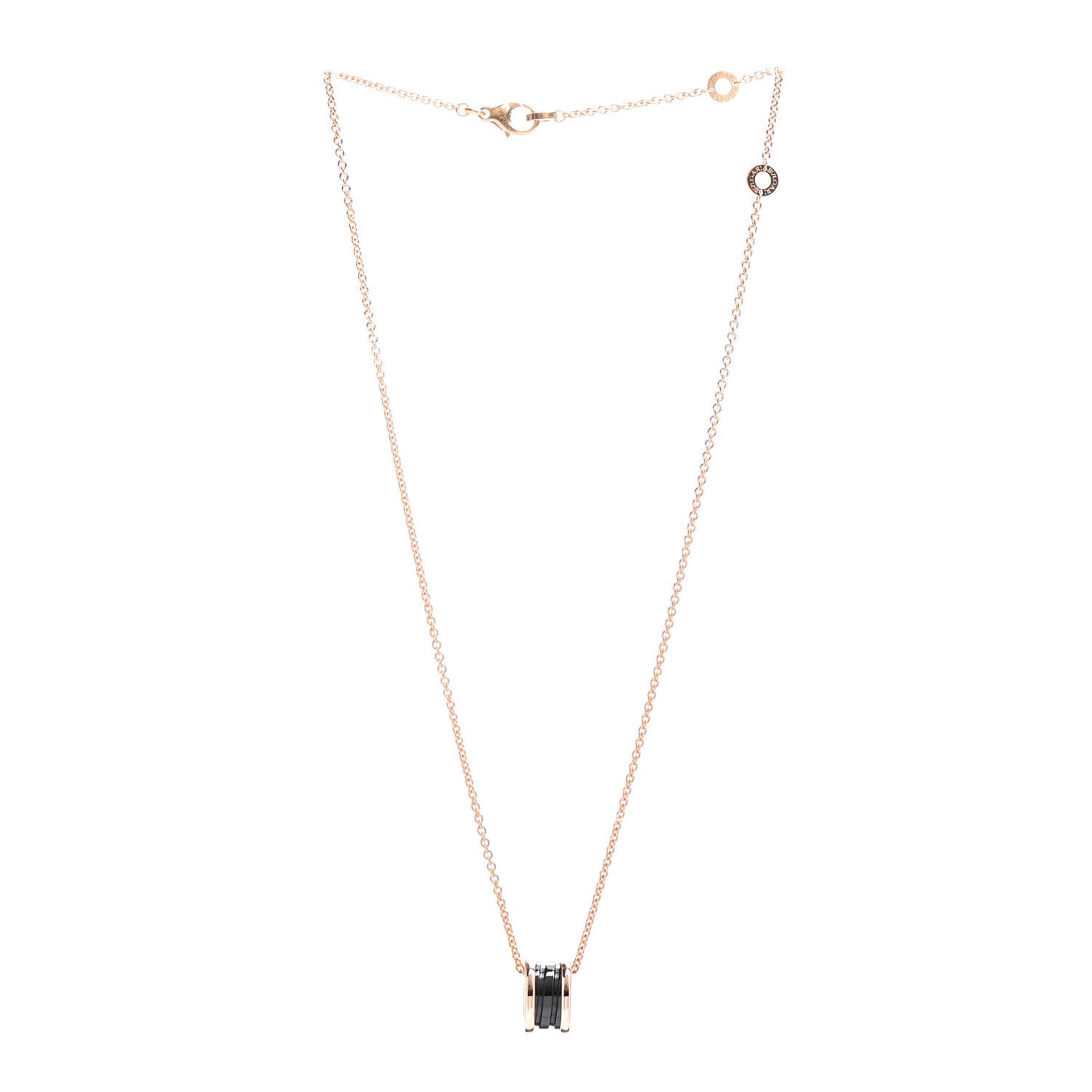 18K Rose Gold Black Ceramic B.Zero1 Pendant Necklace