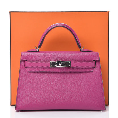 Hermes Chevre Mysore Mini Kelly Sellier 20 Rose Pourpre 28 of 28