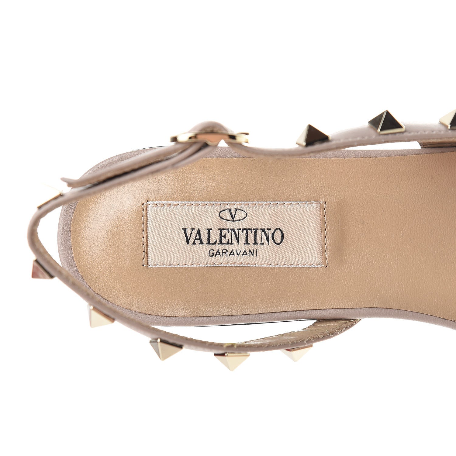 Valentino Garavani Patent Rockstud Slingback Flats 36 Black Poudre 7 of 9