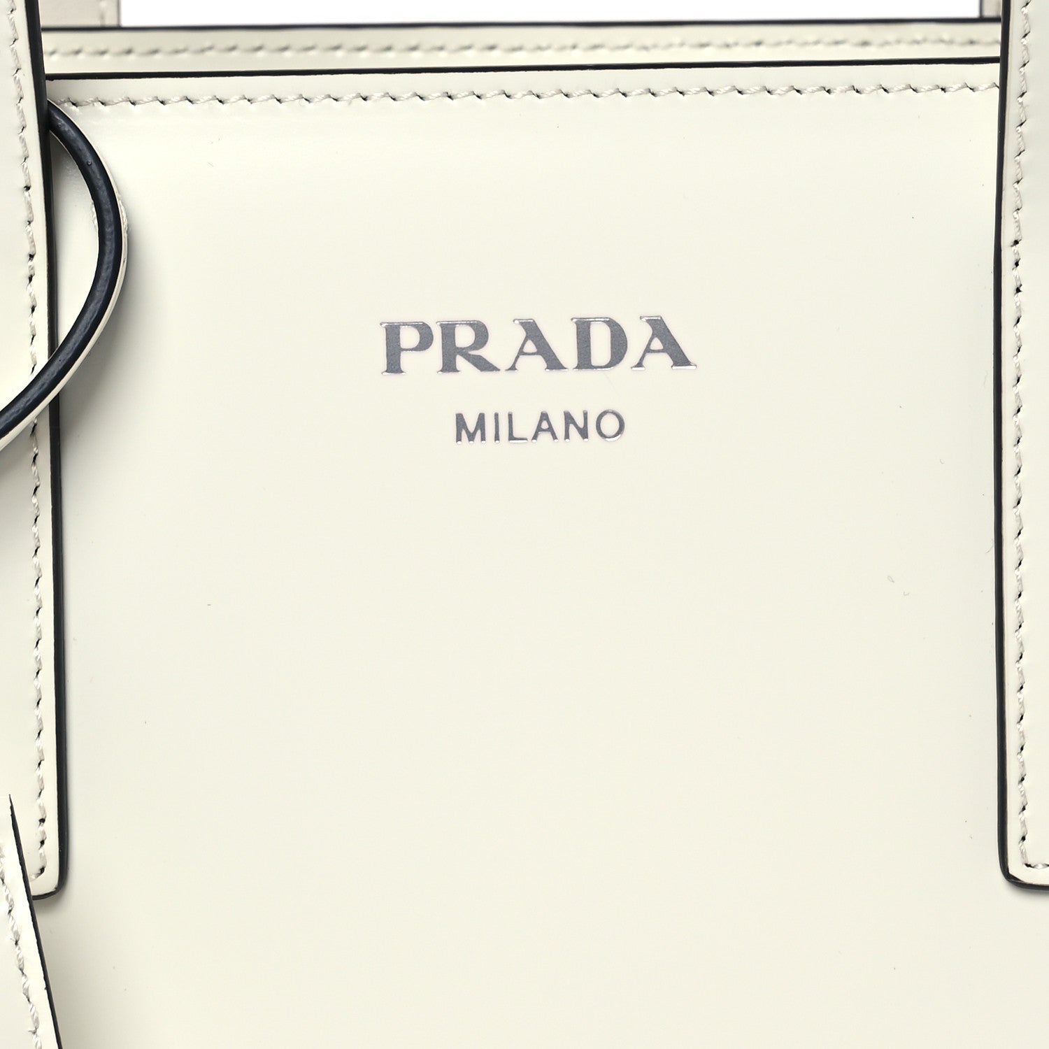 Prada Spazzolato Mini Re-Edition 1995 Double Handle Handbag White 10 of 14