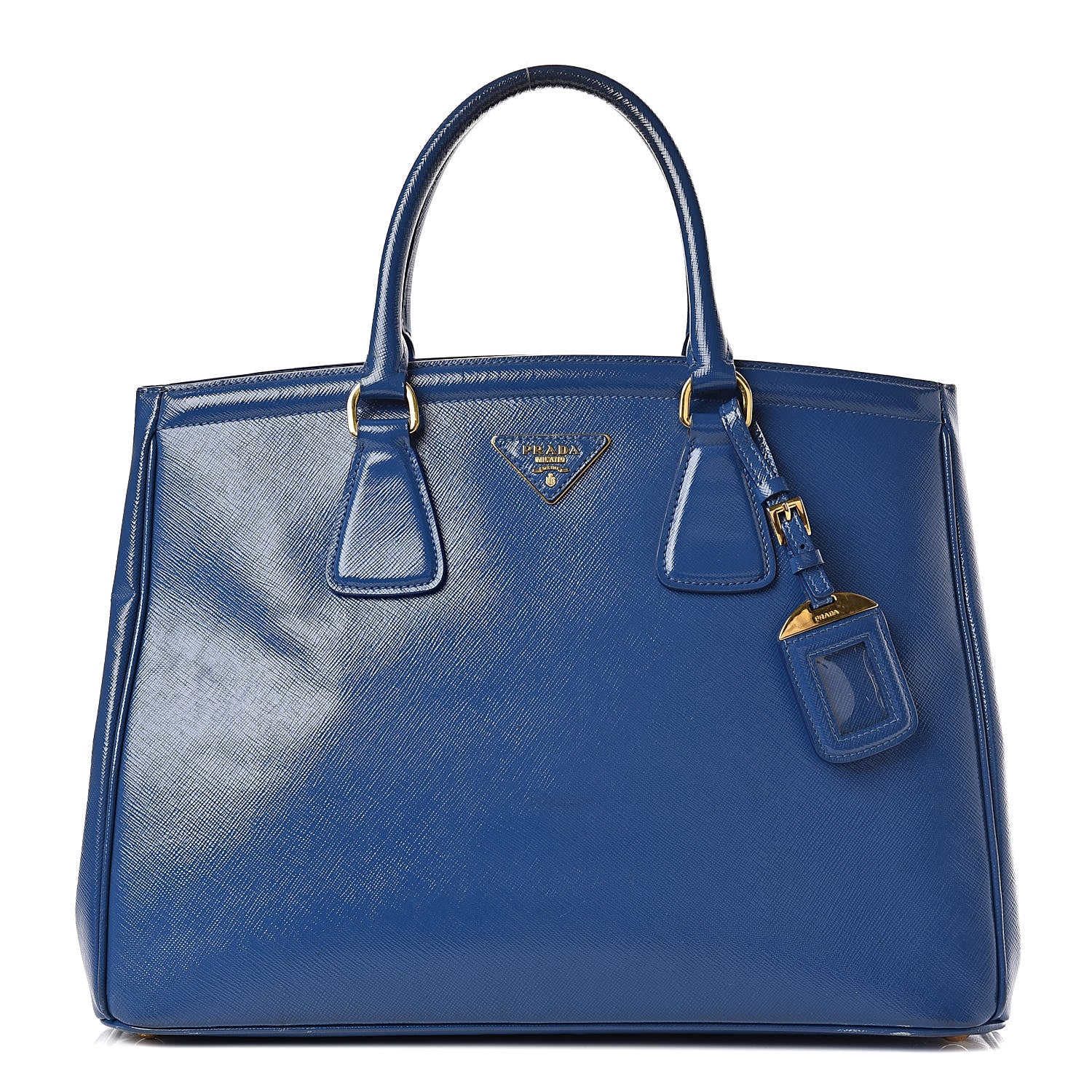 Prada Saffiano Vernice Shopping Tote Azzurro 1 of 26