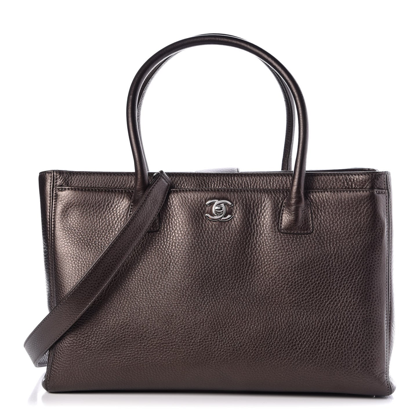 Metallic Deerskin Cerf Executive Shopper Tote Copper