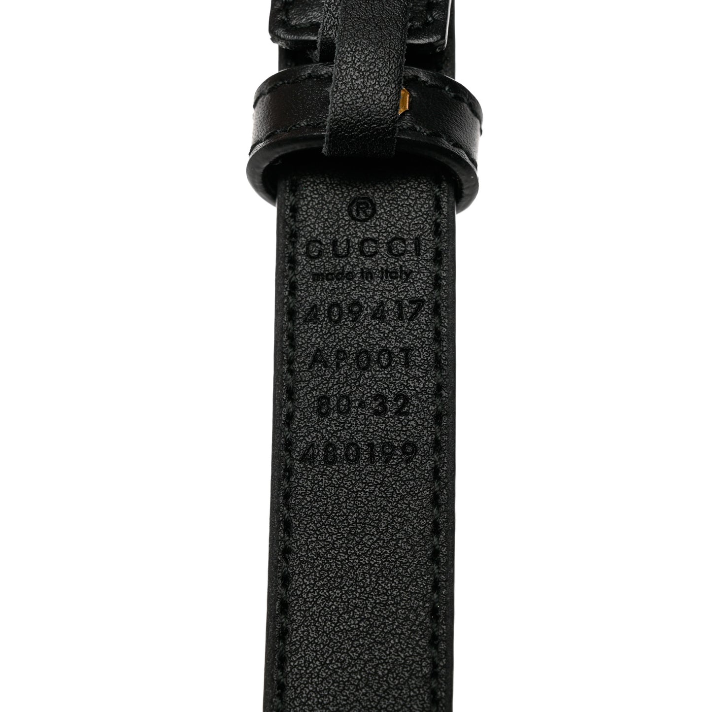 Calfskin Double G 20mm Belt 80 32 Black