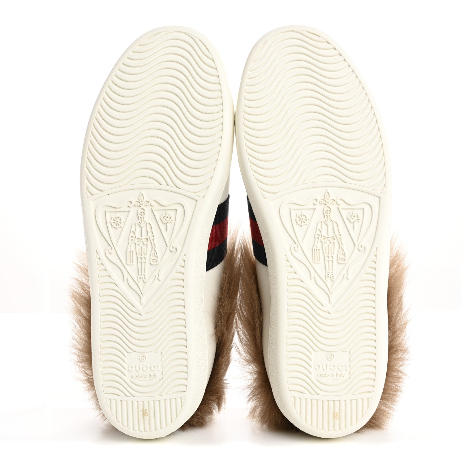 Gucci Calfskin Wool Web Bee Embroidered Womens Ace Sneakers 36 White 6 of 9
