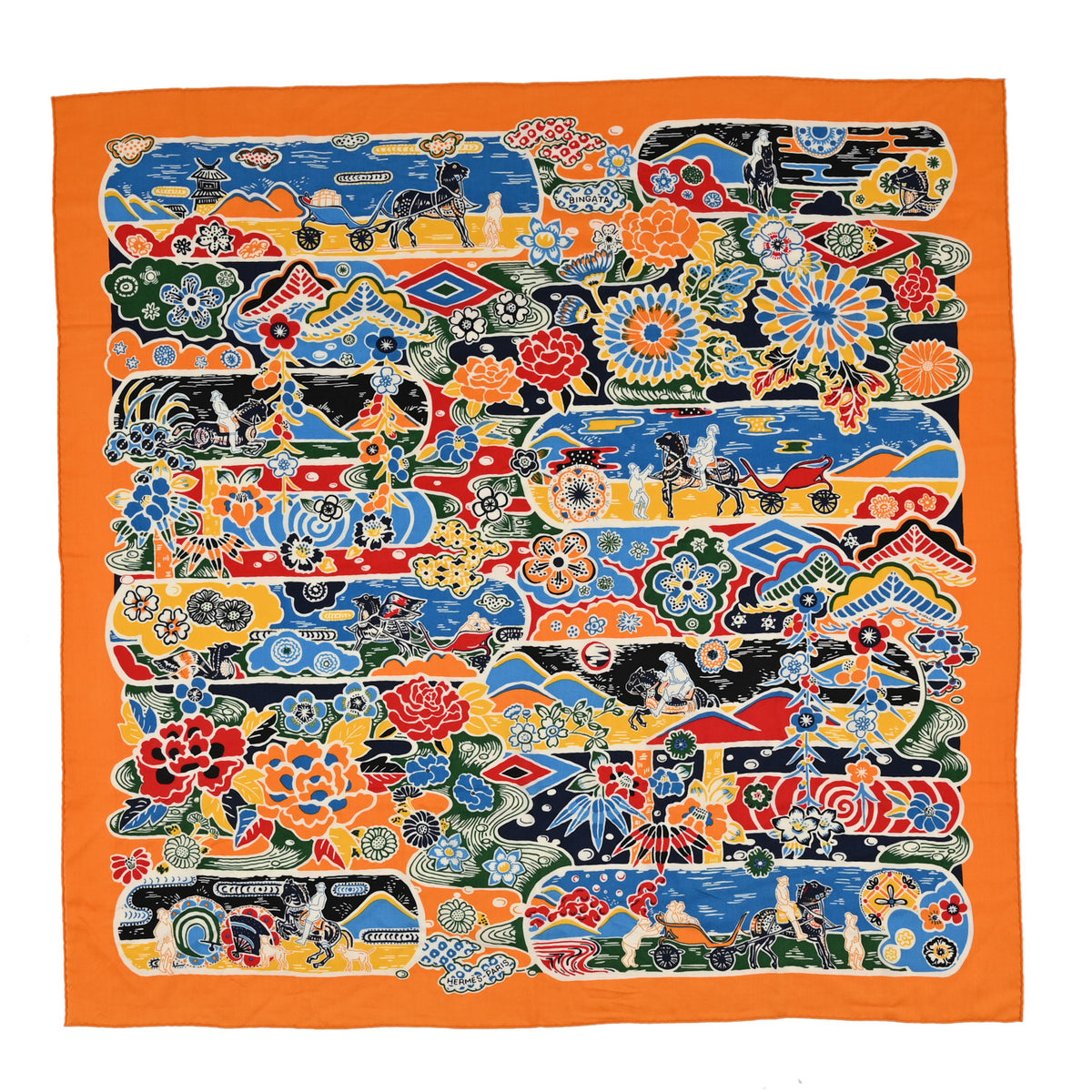 Hermes Cashmere Silk Bingata Shawl 140 1 of 3