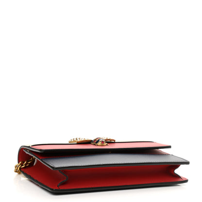 Gucci Calfskin Queen Margaret Chain Wallet Blue Agata Hibiscus Red Mystic White 3 of 8