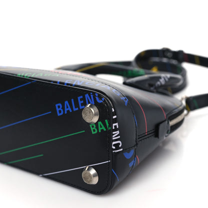 Balenciaga Calfskin Logo Print XXS Ville Top Handle Bag Black Multicolor 8 of 8